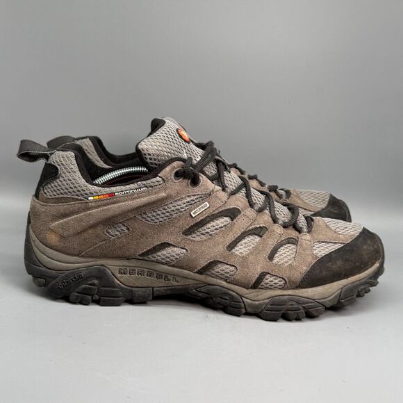Merrell Moab Men\'s 14 Brown Black Suede Waterproof Low Top Hiking Sneakers